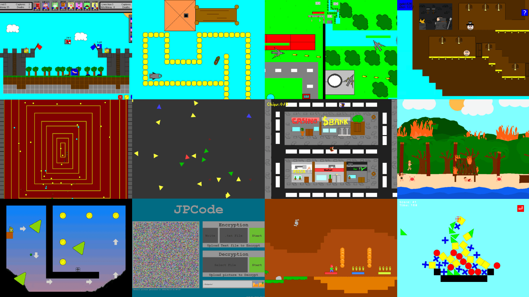 Screenshots of video games and software projects built by Joris Postmus since age 10